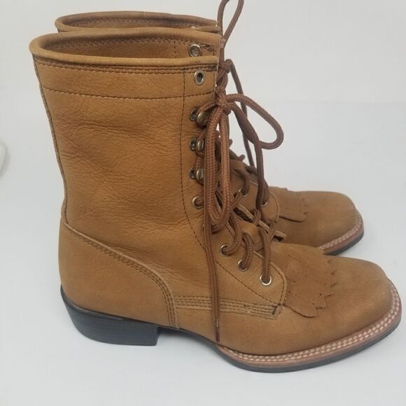 Tannish Brown ACME Leather Lace Up Boots for Women. SIZE 6M. Good condition. - Picture 11 of 16